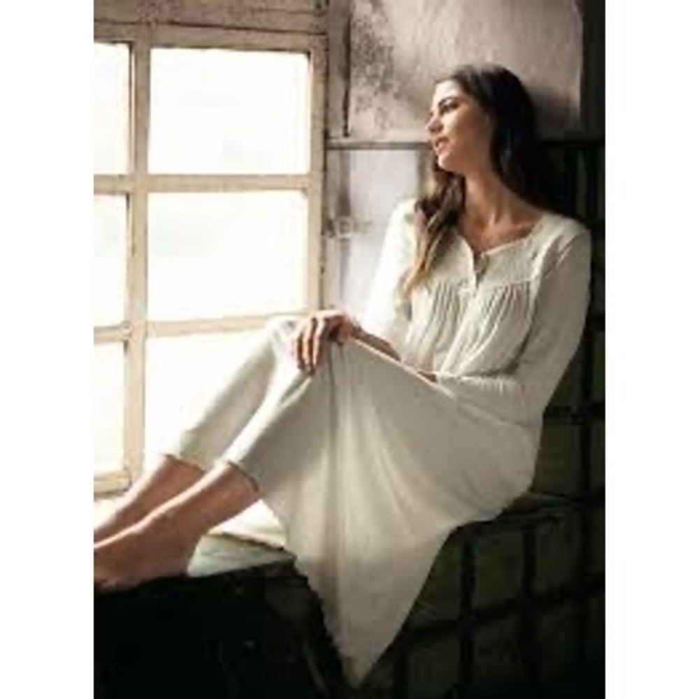 Peruvian Connection First Frost Nightgown Womens S Ivory Crochet Pima Cotton